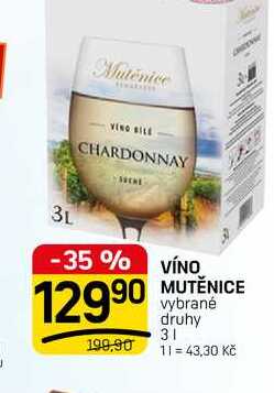 VÍNO MUTĚNICE vybrané druhy 3l
