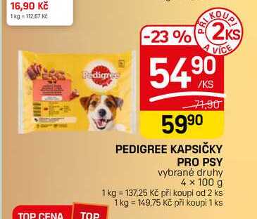 PEDIGREE KAPSIČKY PRO PSY vybrané druhy 4× 100 g