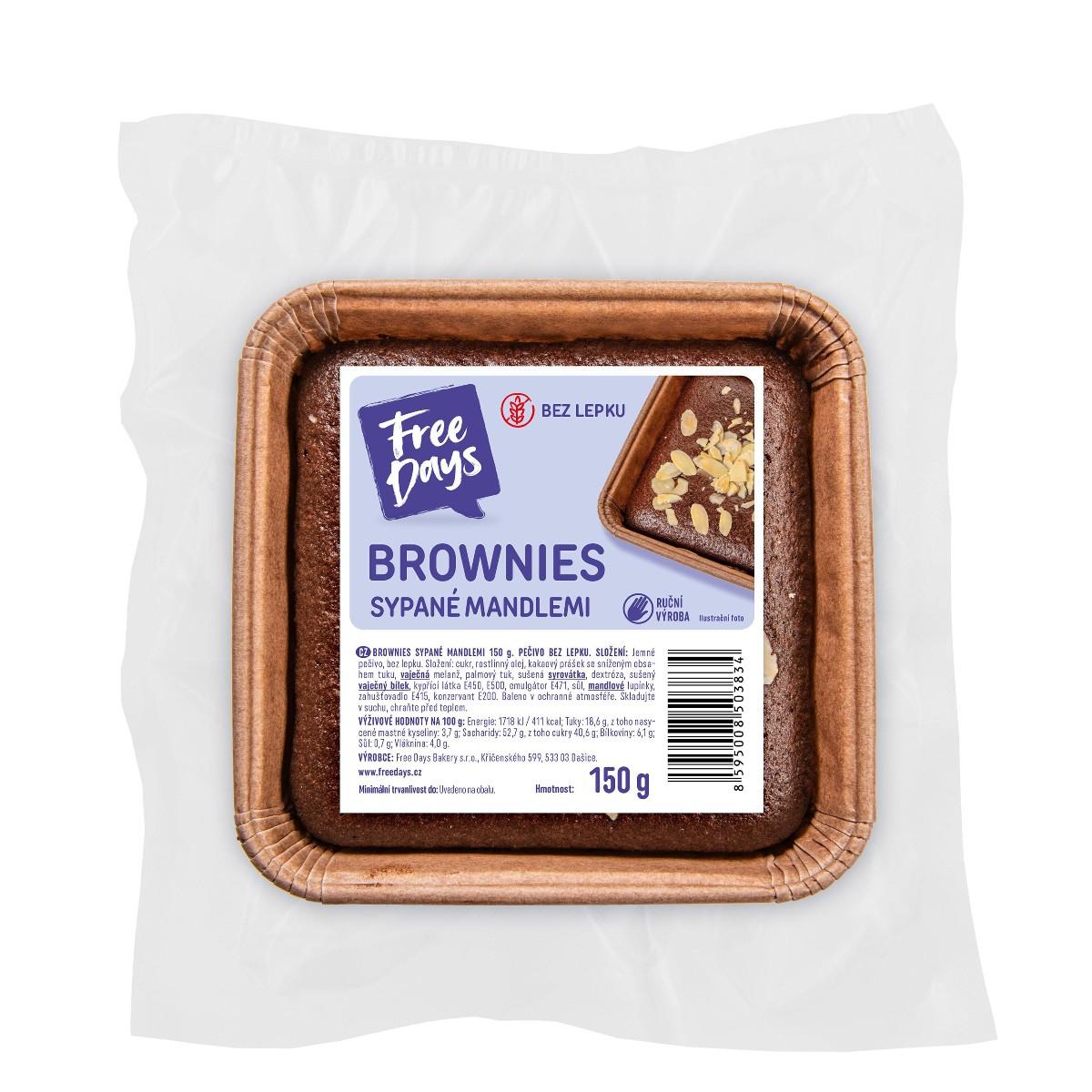 FreeDays Brownies sypané mandlemi, 160 g