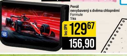 Penál nevybavený s dvěma chlopněmi Formule 1ks