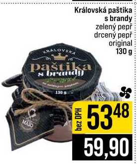 Královská paštika s brandy zelený pepř drcený pepř original 130 g