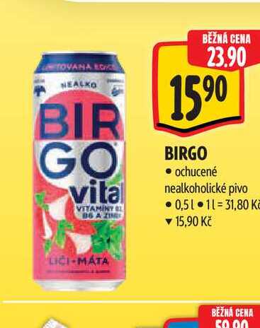 BIRGO ochucené nealkoholické pivo 0,5 l