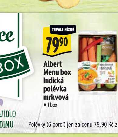  Albert Menu box Indická polévka mrkvová  1 box 