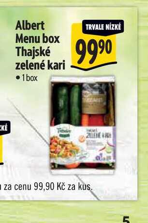  Albert Menu box Thajské zelené kari  1 box  