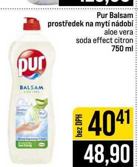 Pur Balsam prostředek na mytí nádobí aloe vera soda effect citron 750 ml