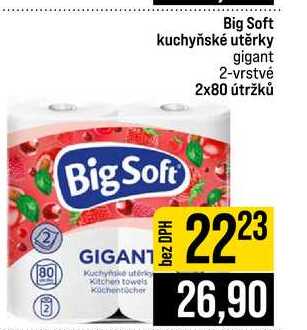 Big Soft kuchyňské utěrky gigant 2-vrstvé 2x80 útržků 