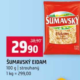 ŠUMAVSKÝ EIDAM 100 g strouhaný