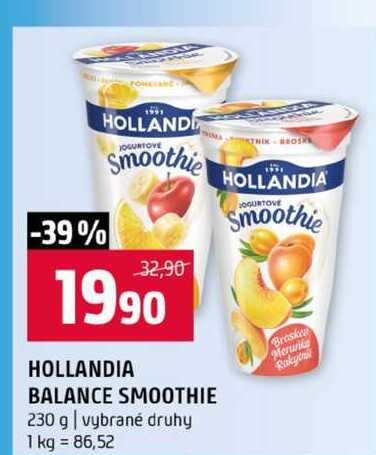 HOLLANDIA BALANCE SMOOTHIE 230 g vybrané druhy  v akci