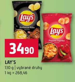 LAY'S 130 g vybrané druhy