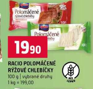 RACIO POLOMÁČENÉ RÝŽOVÉ CHLEBÍČKY 100 g vybrané druhy 