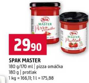 SPAK MASTER omach 180 g 170 ml pizza omáčka 180 g protlak 