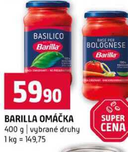 BARILLA OMÁČKA 400 g vybrané druhy 