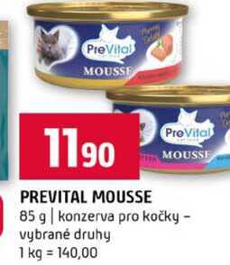 PREVITAL MOUSSE 85 g konzerva pro kočky vybrané druhy