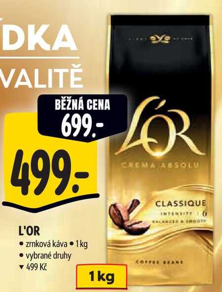 L'OR zrnková káva, 1 kg