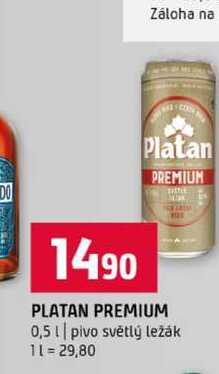 PLATAN PREMIUM 0,5l pivo světlý ležák