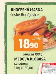 MEDOVÁ KLOBÁSA se sýrem 100g