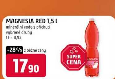 MAGNESIA RED 1,5l minerální voda s příchutí vybrané druhy