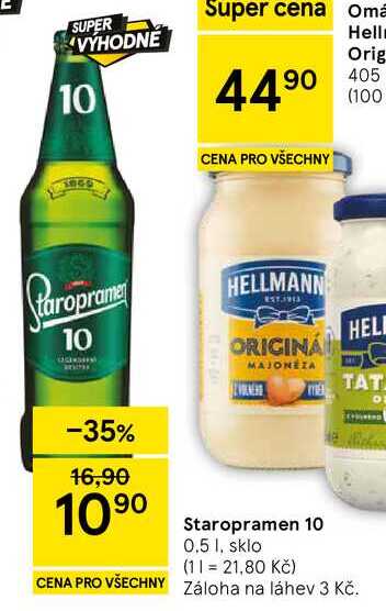 Staropramen 10, 0,5 l, sklo