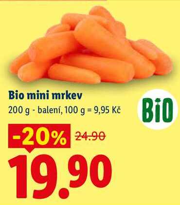 Bio mini mrkev, 200 g balení