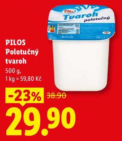 PILOS Polotučný tvaroh, 500 g