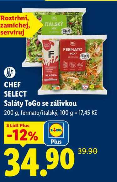 CHEF SELECT Saláty ToGo se zálivkou, 200 g