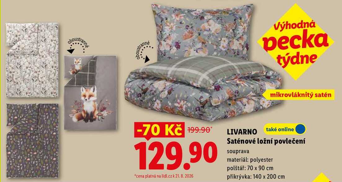 LIVARNO Saténové ložní povlečení