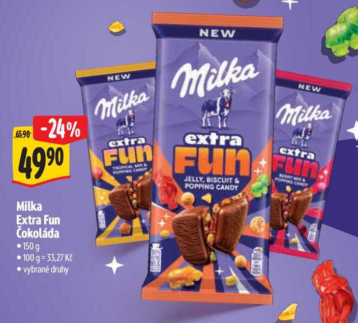 Milka Extra Fun Čokoláda, 150 g
