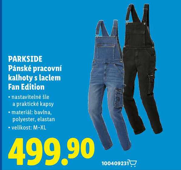 PARKSIDE Pánské pracovní kalhoty s laclem Fan Edition