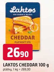 LAKTOS CHEDDAR 100 g plátky