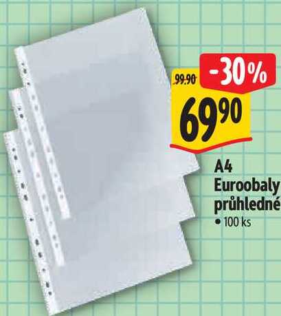 A4 Euroobaly průhledné, 100 ks