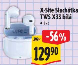 X-Site Sluchátka TWS X33 bílá