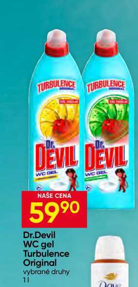 Dr.Devil WC gel Turbulence Original vybrané druhy 1l