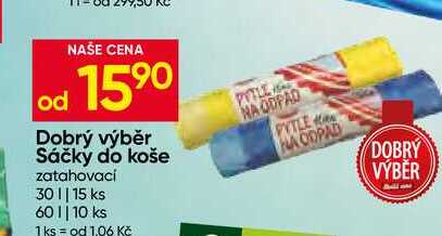 Dobrý výběr Sáčky do koše zatahovaci 30 l 15 ks