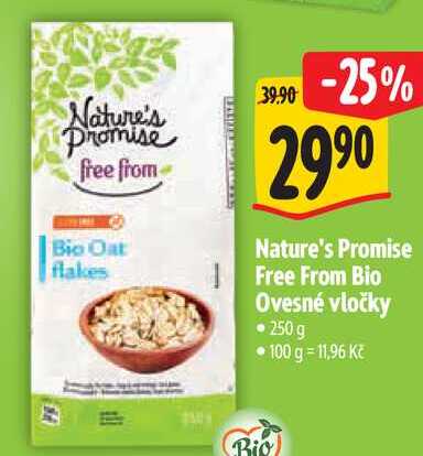 Nature's Promise Free From Bio Ovesné vločky, 250g  