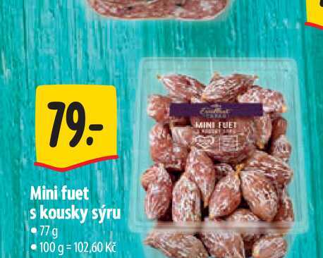 Mini fuet s kousky sýru 77 g