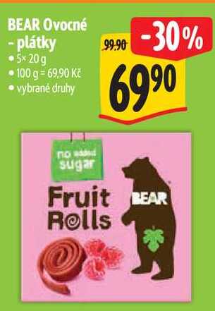 BEAR Ovocné - plátky, 5x20g