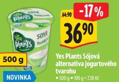 Yes Plants Sójová alternativa jogurtového tvarohu, 500 g