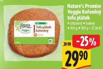 Nature's Promise Veggie Kořeněný tofu plátek, 140 g