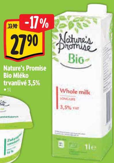 Nature's Promise Bio Mléko trvanlivé 3,5%, 1 l