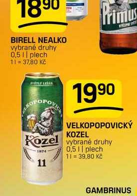 VELKOPOPOVICKÝ KOZEL 0,5l, plech