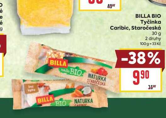 BILLA BIO Tyčinka Caribic, Staročeská 30g v akci