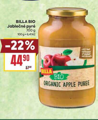 BILLA BIO Jablečné pyré 700 g
