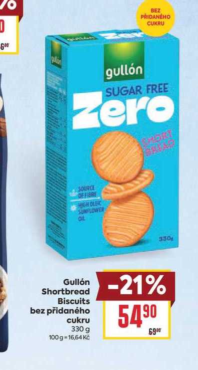 Gullón Shortbread Biscuits bez přidaného cukru 330 g