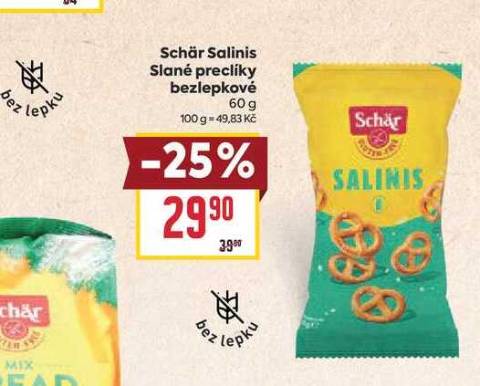 Schär Salinis Slané preclíky bezlepkové 60 g