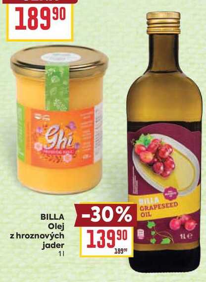 BILLA Olej z hroznových jader 1l