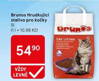 Brunos Hrudkující stelivo pro kočky, 5 l