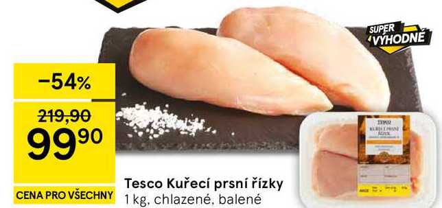 Tesco Kuřecí prsní řízky, 1 kg