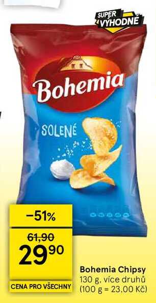 Bohemia Chipsy, 130 g 