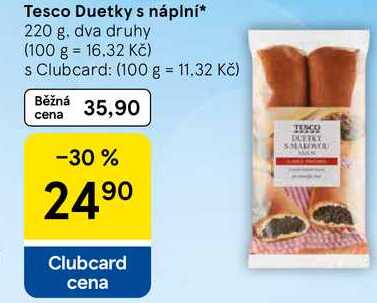 Tesco Duetky s náplní, 220 g 