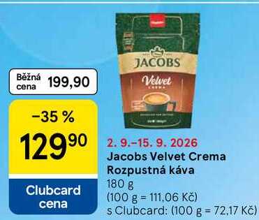 Jacobs Velvet Crema Rozpustná káva, 180 g